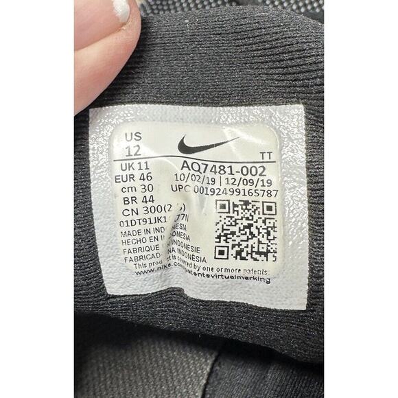 Nike Downshifter 9 Shoes Men's 12 Black White Swoosh Anthracite Trainers Sport - Picture 6 of 7